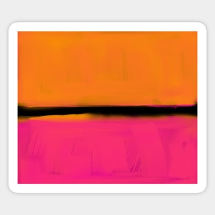 Abstract Pink Orange and Black | Painterly Brush Strokes | Abstract Art | Sticker